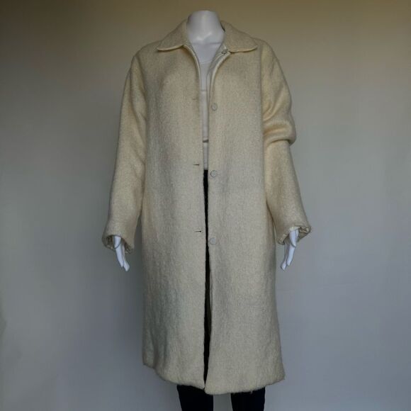 Authentic Fendi Vintage Ivory Cream Natural Mohair Wool Blend Knit Coat 42 XS - Picture 16 of 17